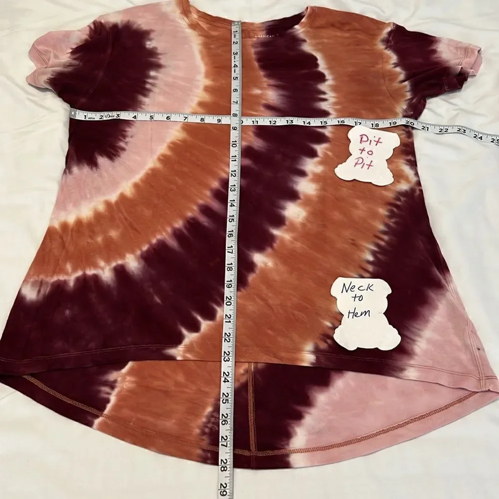 American Eagle size S short sleeve tie dye tunic longer in back EUC